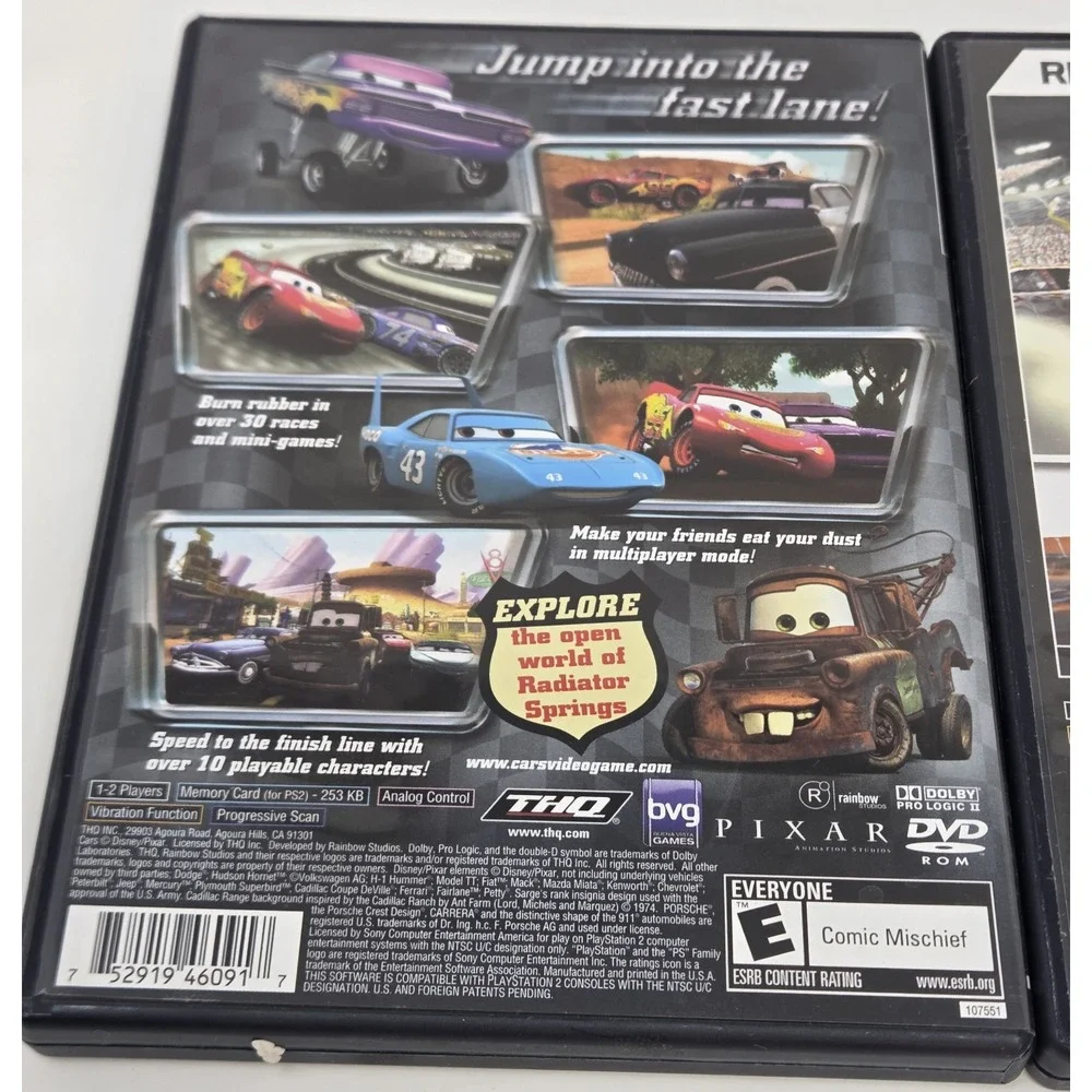 PS2 Racing Lot Disney Pixar Cars & EA Sports NASCAR 07 Complete CIB w Manual